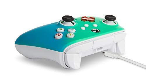 Imagem de Controle com fio aprimorado PowerA para Xbox - Desvanecimento de espuma do mar, gamepad, controle de videogame com fio, controle de jogos, Xbox Series XS, Xbox One - Xbox Series X (somente na Amazon)