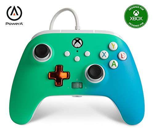 Imagem de Controle com fio aprimorado PowerA para Xbox - Desvanecimento de espuma do mar, gamepad, controle de videogame com fio, controle de jogos, Xbox Series XS, Xbox One - Xbox Series X (somente na Amazon)