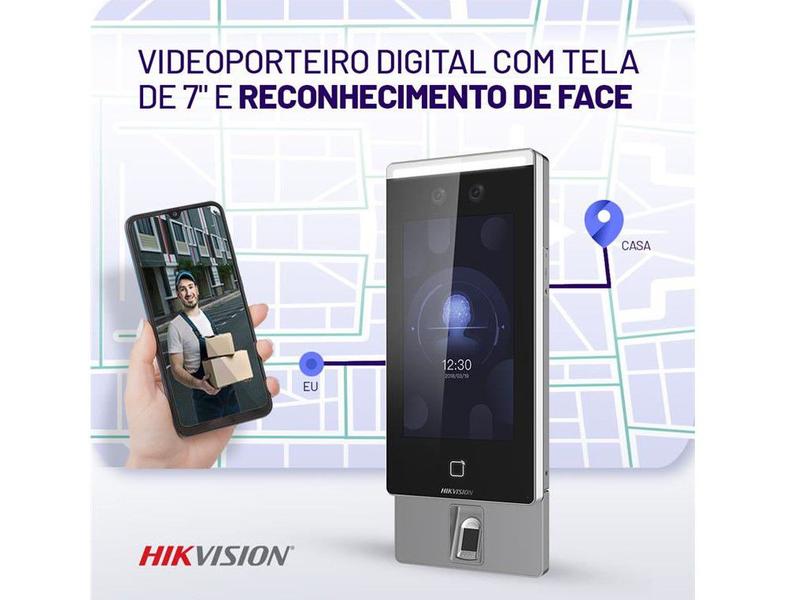 Imagem de Controle de Acesso Facial C/ Video Porteiro Hikvision DS-K1T671MF-L 10.000 Faces