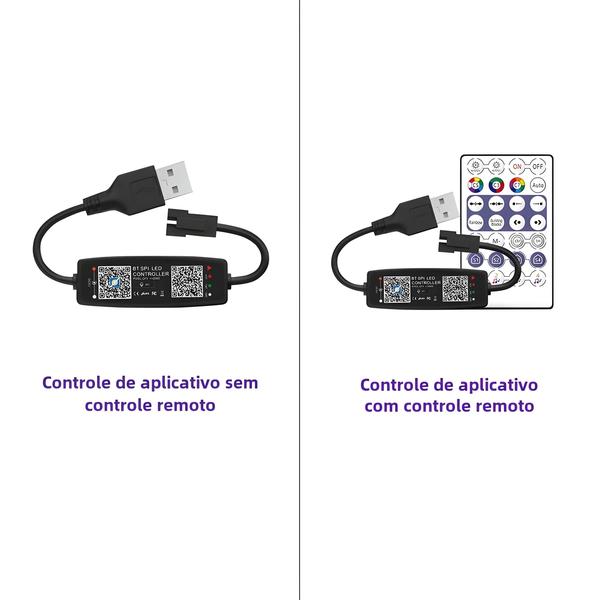 Imagem de Controle De Aplicativo De Música Bluetooth Ws2812b Controlador De Luz De Tira Led Sk6812 Ws2811