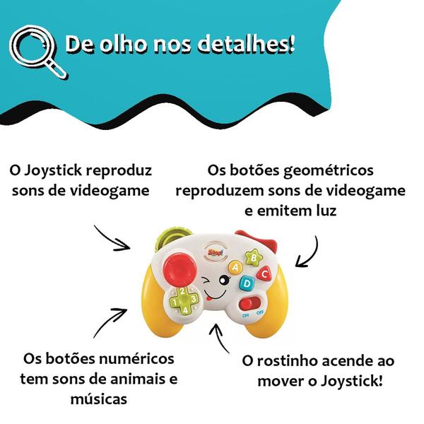 Imagem de Controle de Brinquedo Video Game Som e Luz P/ Bebês BPA Free - Zoop