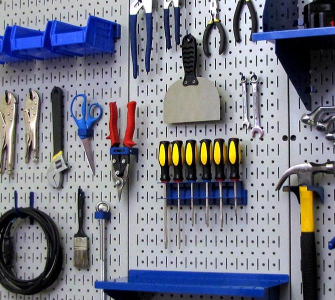 Imagem de Controle de parede 30-P-3232G Gray Metal Pegboard Pack