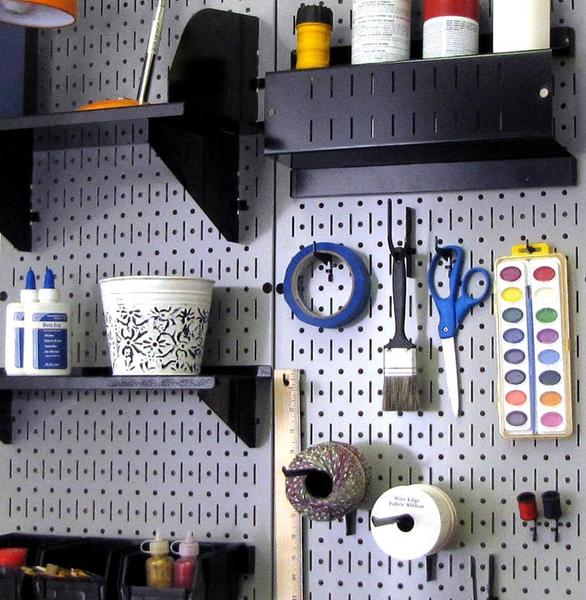 Imagem de Controle de parede 30-P-3232G Gray Metal Pegboard Pack