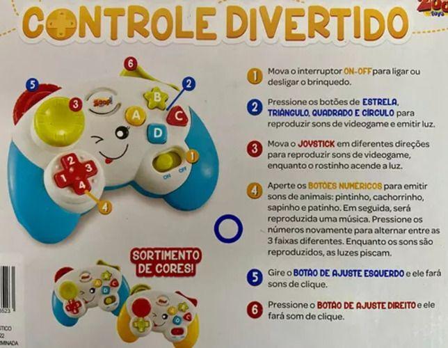 Imagem de Controle De Vídeo Game Brinquedo Infantil Educativo Som Luzes BBR Toys BB19190