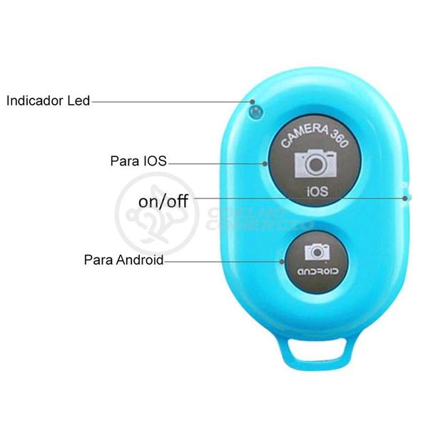 Controle Disparador de Fotos Remoto Bluetooth Shutter Selfie Celular Android Ios - Azul - Smart Bracelet Imagem de Controle Disparador de Fotos Remoto Bluetooth Shutter Selfie Celular Android Ios - Azul