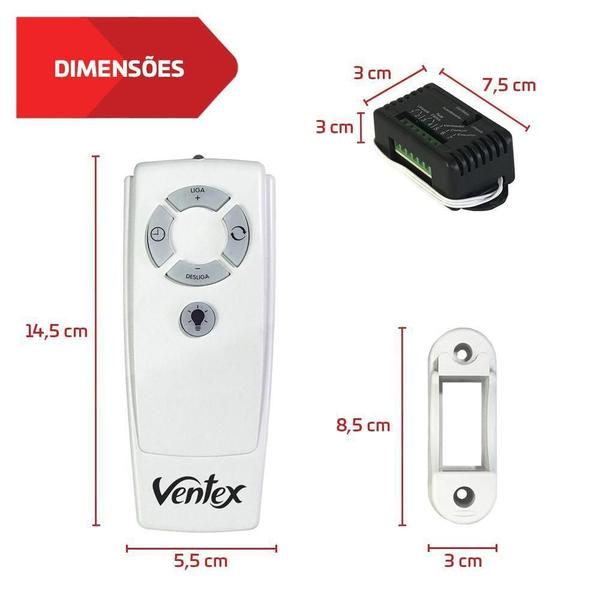 Imagem de Controle Infravermelho Para Ventilador De Teto Branco Ventex