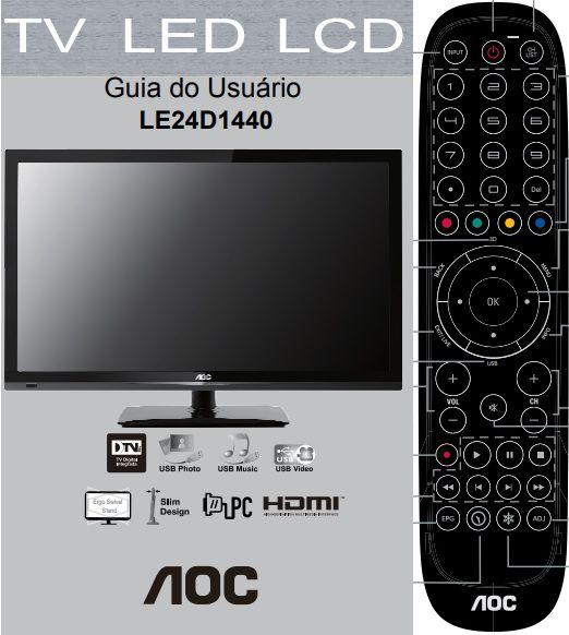 Imagem de Controle original aoc rc2414704 para tv série d5520 le32d5520 le42d5520 sem teclas smart yahoo