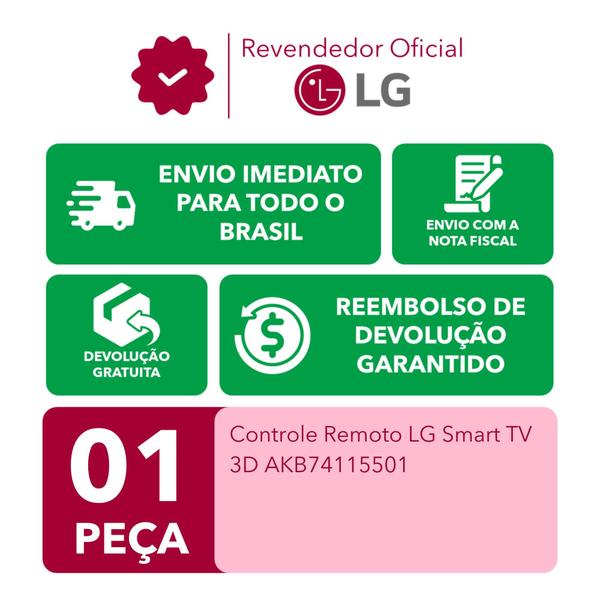 Imagem de Controle Original LG AKB74115501 (Smart TV 3D)