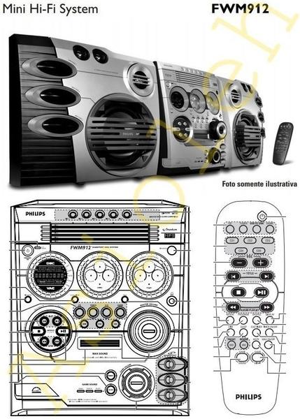 Imagem de Controle original philips mini hi-fi system 777 c777 fwc777 fw-c777/19 fw-c777/21 57 mm57 fwm57 fwm57/19