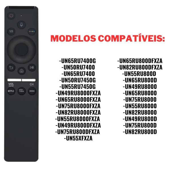 Imagem de Controle original Samsung Remoto de tv BN59-01312M 4K com comando de voz modelo UN82RU8000FXZA