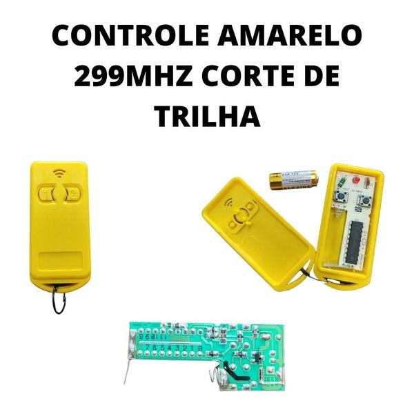 Imagem de Controle Para Portão Eletrônico 299 Mhz Com Bateria Amarelo