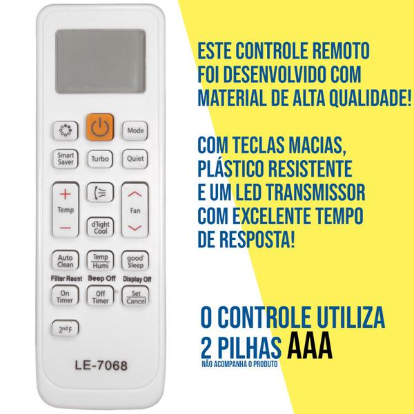 Imagem de Controle remoto Ar condicionado Compatível Samsung linha max plus inverter split virus doctor