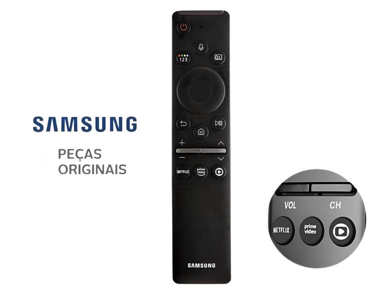 Imagem de Controle Remoto com comando de voz Samsung Smart Tv Uhd 4k Original QN55Q60TAGXZD COD. BN59-01330D - com capinha