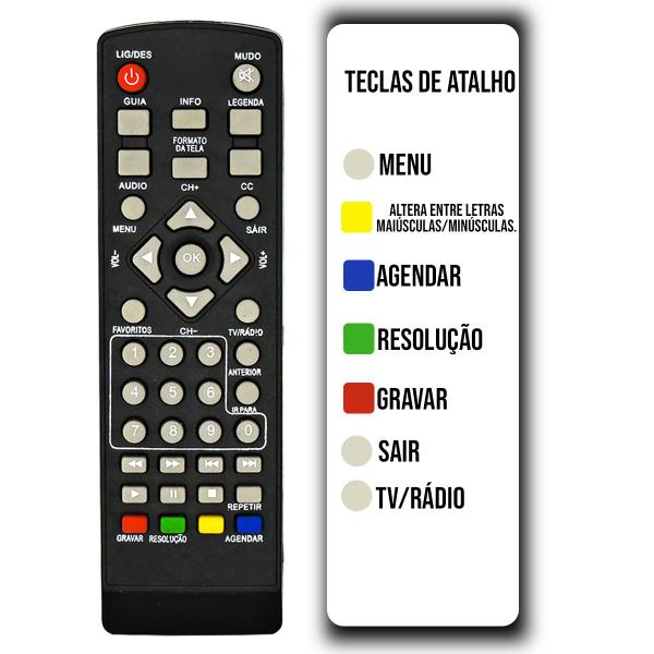 Imagem de Controle Remoto Compatível Com Conversor Digital Aquário Dtv5000