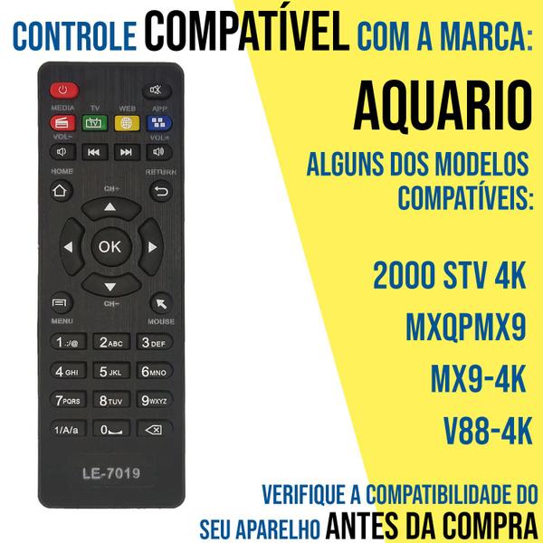 Imagem de Controle Remoto Compatível com Conversor Tv Smart Aquario 2000 Stv 4k