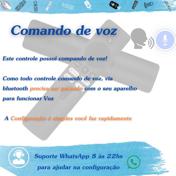 Imagem de Controle Remoto Compatível com Mi-Box 2ª Gen. Com Comando De Voz - Compatível, substitui o modelo Original 