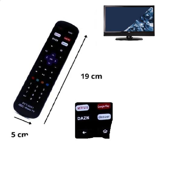 Imagem de Controle Remoto Compatível Com Televisão SmartAoc Roku Tv Com Botões Google Play Netflix