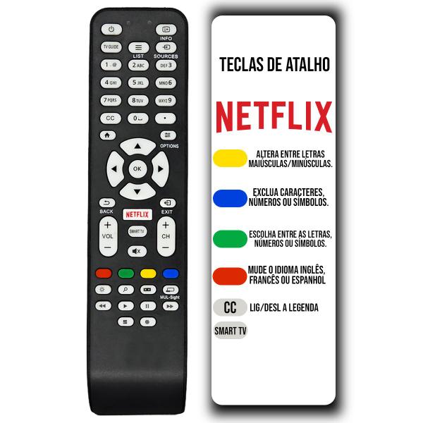 Imagem de Controle Remoto Compatível Com TV AOC Smart Netflix LE32S5760/20