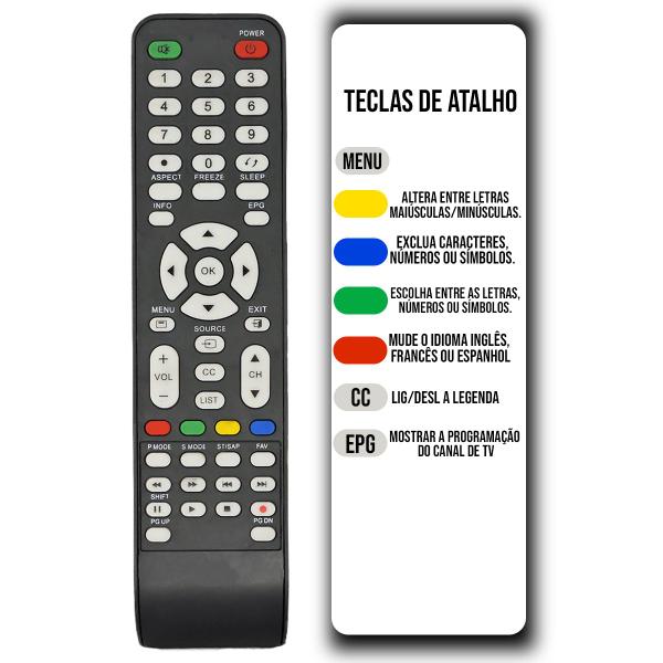 Imagem de Controle Remoto Compatível com Tv Cce Lcd/led Rc-512 Rc-517