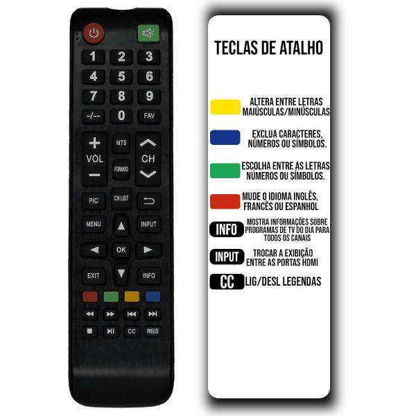 Imagem de Controle Remoto Compatível Com Tv Multilaser Tl016 Tl017