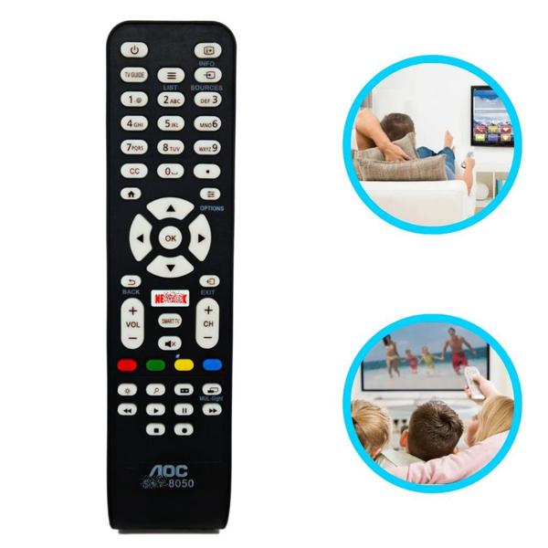 Imagem de Controle Remoto Compatível Com TV Smart AOC SK8050 Resistente