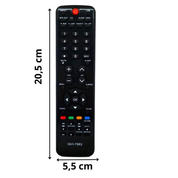 Imagem de Controle Remoto Compatível Com TV Smart LCD SK7963 Rápido E Fácil