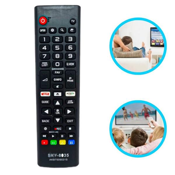 Imagem de Controle Remoto Compatível Com TV Smart LCD SK8035 Fácil Rápido