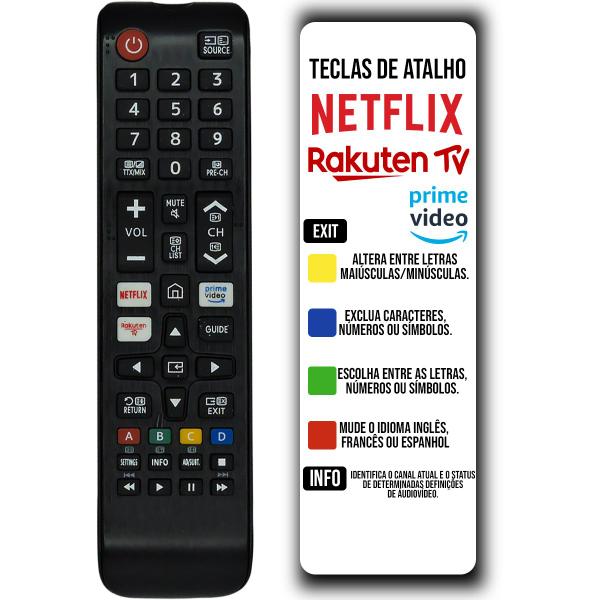 Imagem de Controle Remoto compatível comTv Smart Samsung Tecla Netflix Prime Video