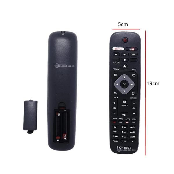 Imagem de Controle Remoto Compatível Para Smart Televisão Philips Função Netflix e Youtube - SK8075