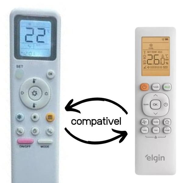 Imagem de Controle remoto compativel split elgin inverter care 9000 a 24000 btus