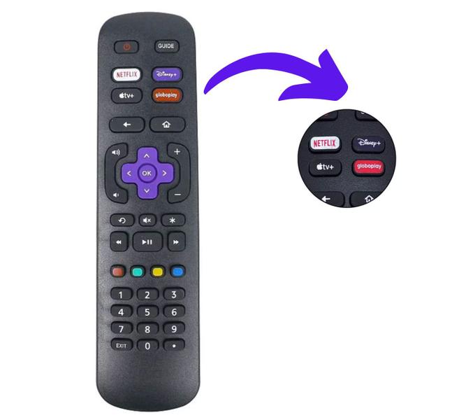 Controle Remoto Compatível Tv Philco / Aoc Roku Smart - SKY / Lelong Imagem de Controle Remoto Compatível Tv Philco / Aoc Roku Smart