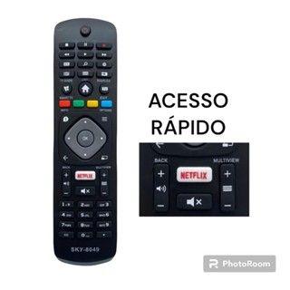 Imagem de Controle Remoto Compatível Tv Philips Led Smart Tecla Netflix 8049