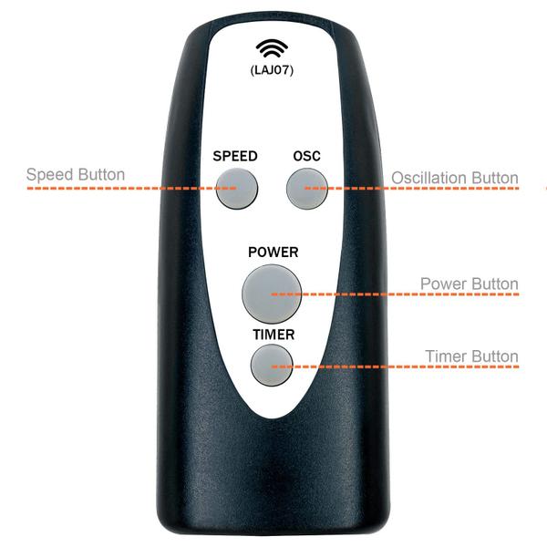 Imagem de Controle remoto de substituição para ventilador de torre oscilante Lasko