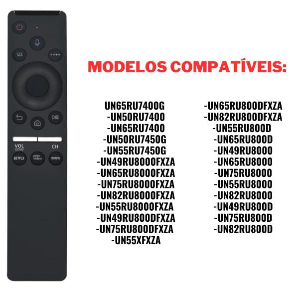 Imagem de Controle Remoto de tv BN59-01312M Samsung 4K original com comando de voz modelo UN49RU800D