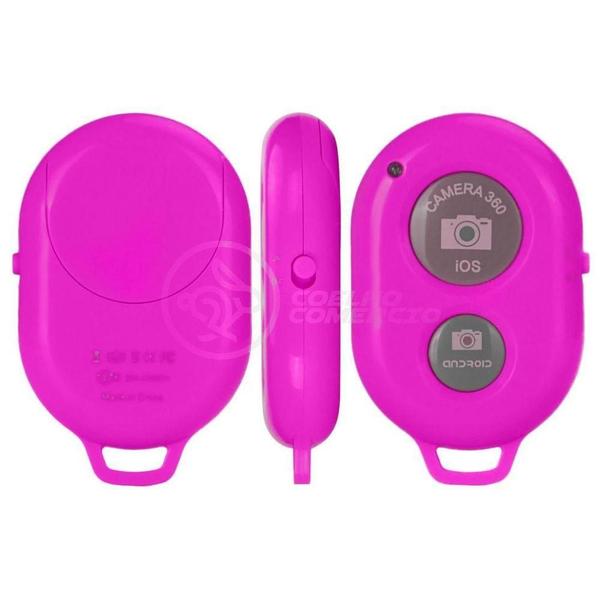 Imagem de Controle Remoto Disparador Foto Bluetooth Selfie - Rosa Nº10