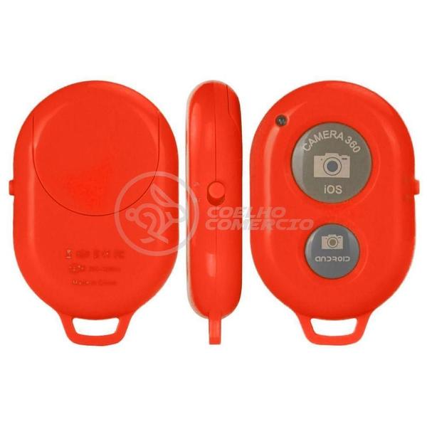 Imagem de Controle Remoto Disparador Fotos Bluetooth Selfie Vermelho