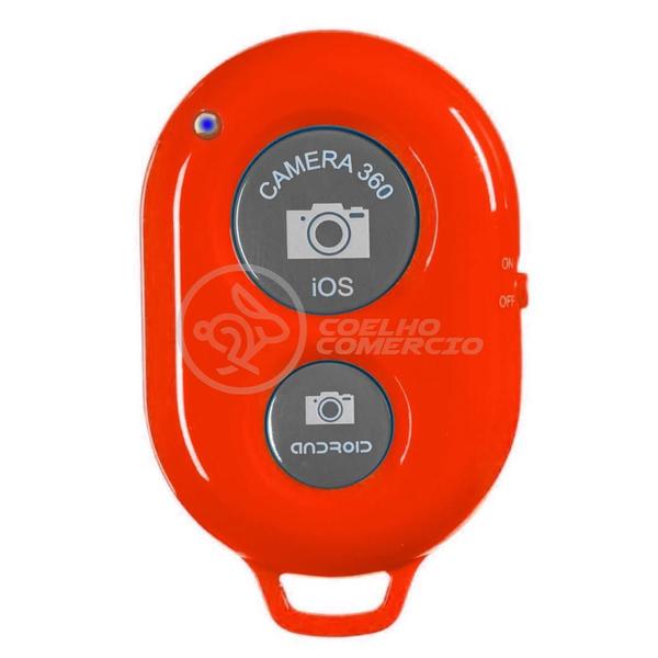 Imagem de Controle Remoto Disparador Fotos Bluetooth Selfie Vermelho