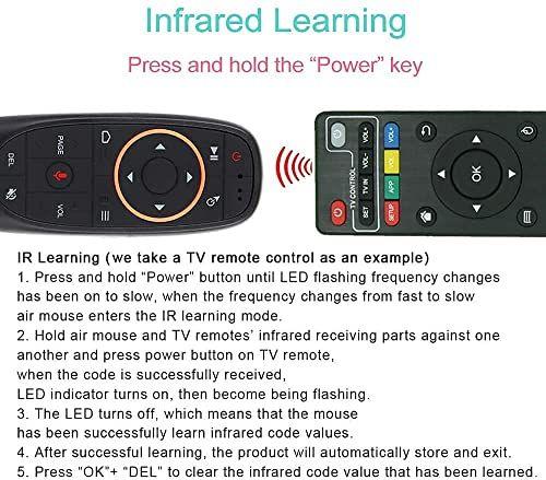 Imagem de Controle remoto do mouse de ar remoto, controle remoto sem fio 2.4G RF com giroscópio de 6 eixos e aprendizado ir, mouse air fly com entrada de voz para Android TV Box/PC/Smart TV/HTPC/Projetor e mais