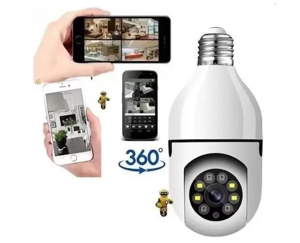 Imagem de Controle Remoto Inteligente: Câmera de Segurança Wifi IP Sem Fio 360 Encaixe Lâmpada