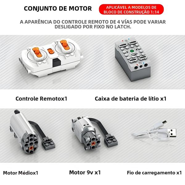 Imagem de Controle Remoto IR com App Speed para Blocos de Construção Motorizados - Servo, Luz, Receptor e Bateria