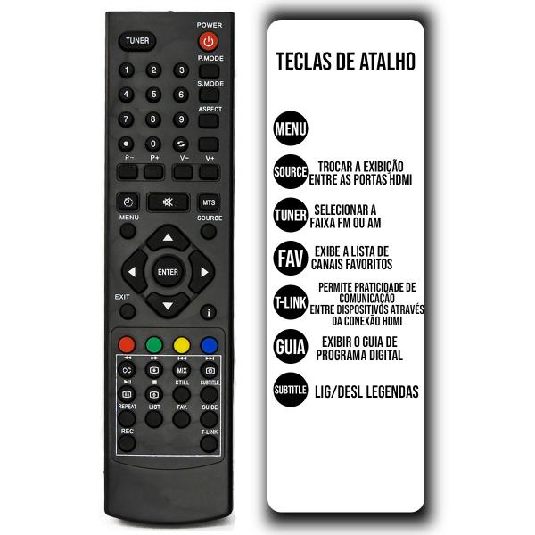 Imagem de Controle Remoto para Tv Philco PH32M + pilhas