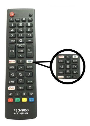 Imagem de Controle Remoto Para Tv Smart Netflix Prime Akb75675304 Sky-9053 / FBG-9053