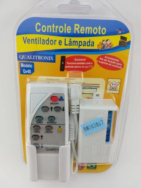 Imagem de Controle remoto para ventilador e lâmpada qv40 qialitronix - Qualitronix