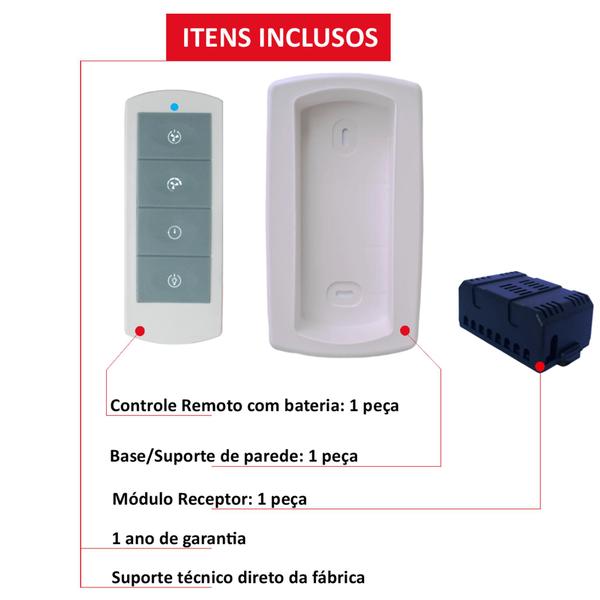 Imagem de Controle Remoto para Ventilador e Luminária de Teto - Capacitivo - Living5040