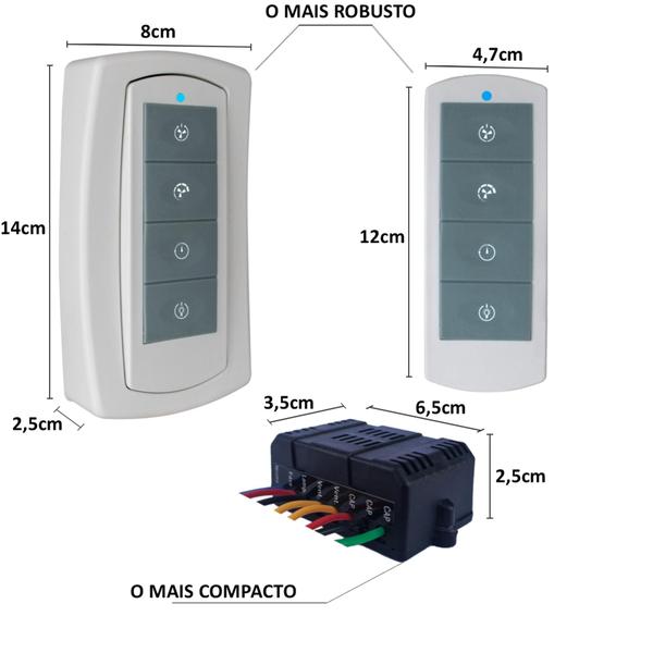 Imagem de Controle Remoto para Ventilador e Luminária de Teto - Capacitivo - Living5040