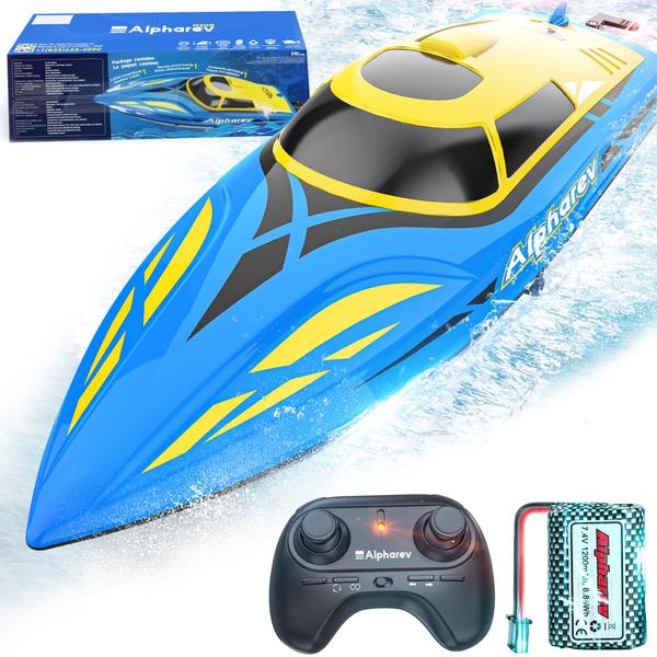 Imagem de Controle remoto rápido RC Boat ALPHAREV R206 25+ MPH para piscina