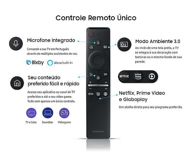 Imagem de Controle Remoto Samsung Smart Tv Crystal Uhd Tu7000 58 4K 2020 Un58Tu7000