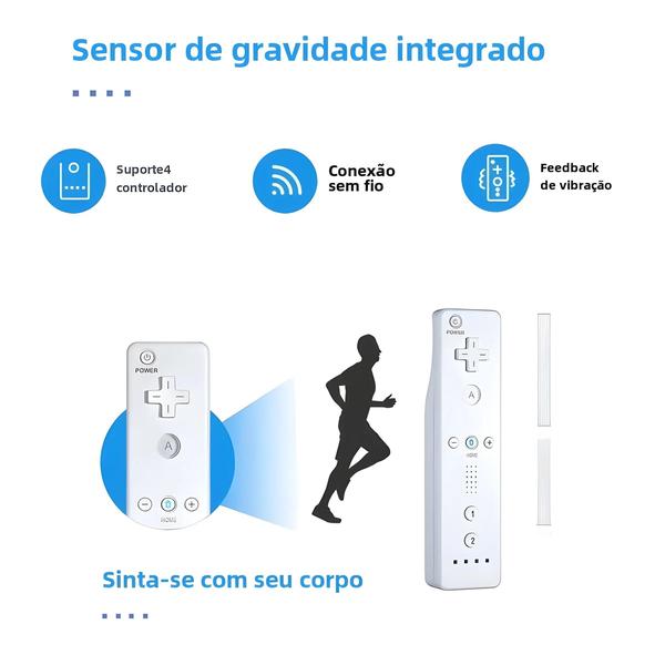 Imagem de Controle Remoto Sem Fio Nintendo Wii com Nunchuck - Gamepad e Joystick