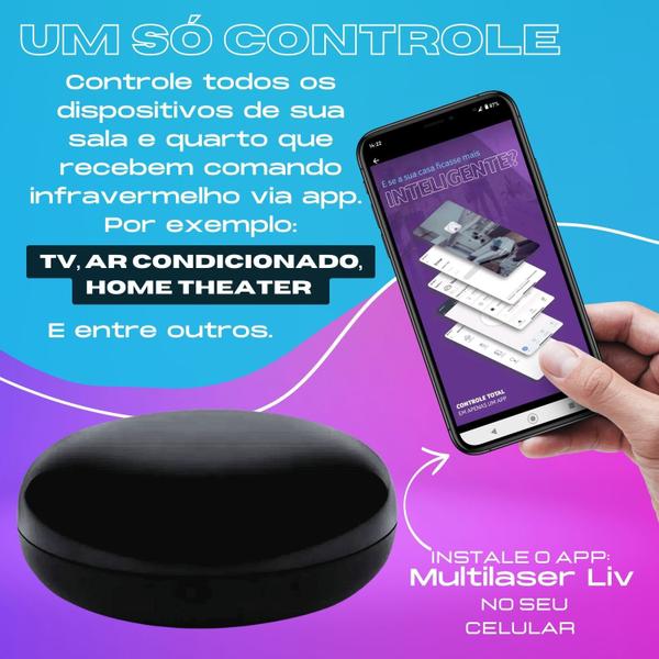 Imagem de Controle Remoto Smart Multilaser SE226 Preto Com WiFi Transmissão 180 de Infravermelho Com App