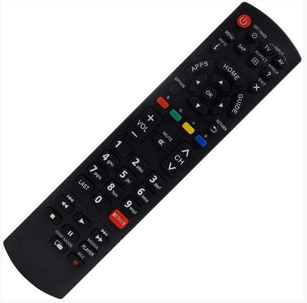 Imagem de Controle remoto tv panasonic w-7008 vc8088 com botão netflix